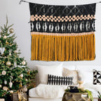 Macrame Wall Hanging Black Woven Macrame Wall Decor Boho Wall Decor