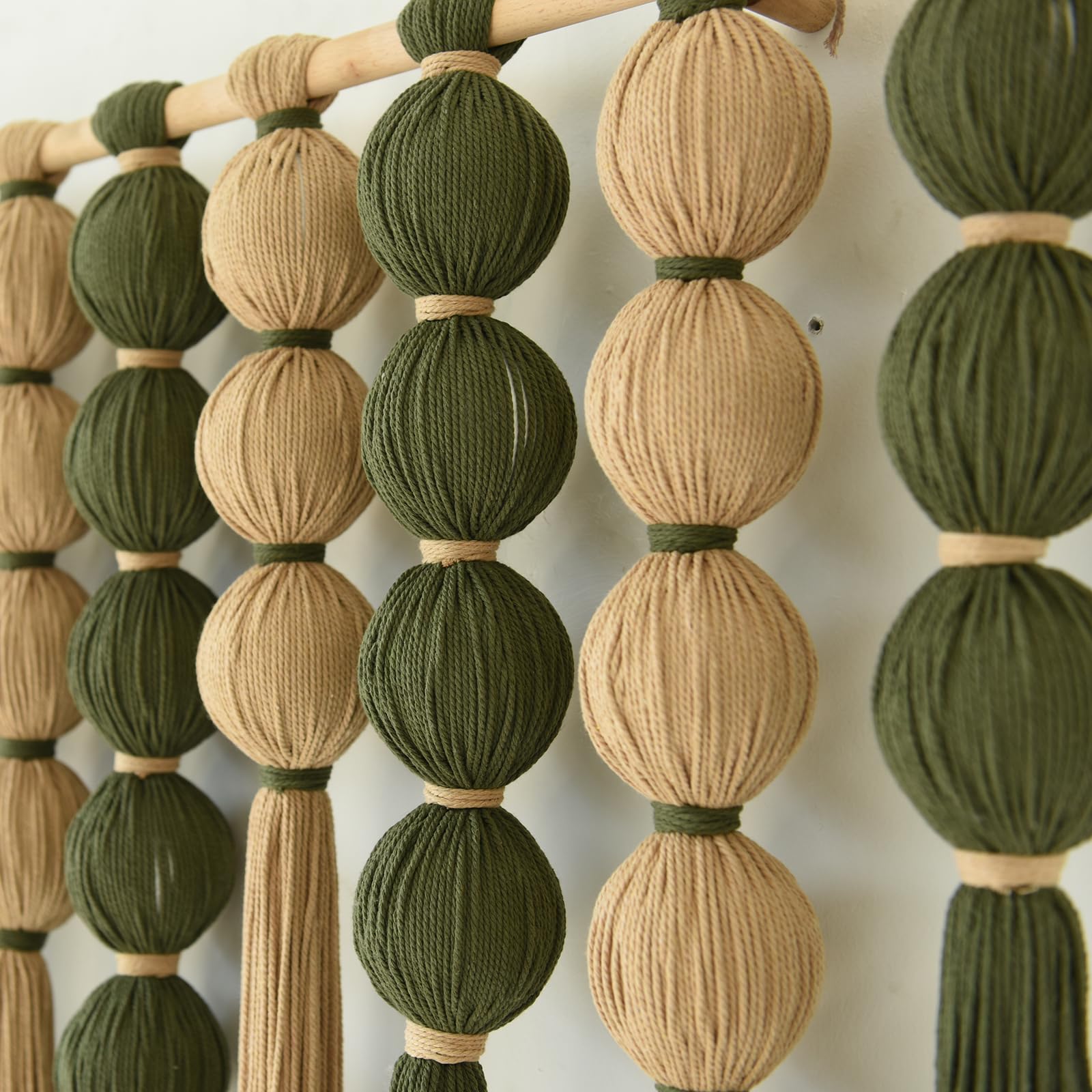 Macrame Wall Hanging Green Jute Sphericity Cotton Textile Wall Hanging