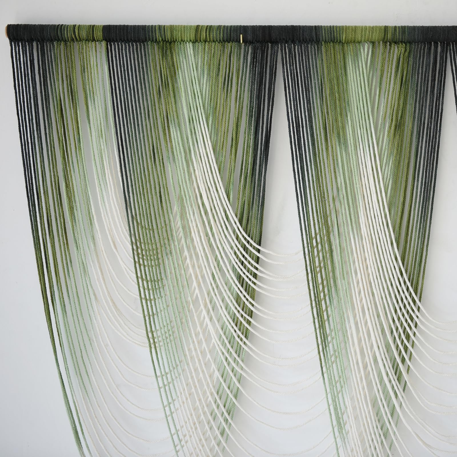Macrame Wall Hanging Green Dip-Dyed Large Macrame Wall Decor Yarn Tapestry