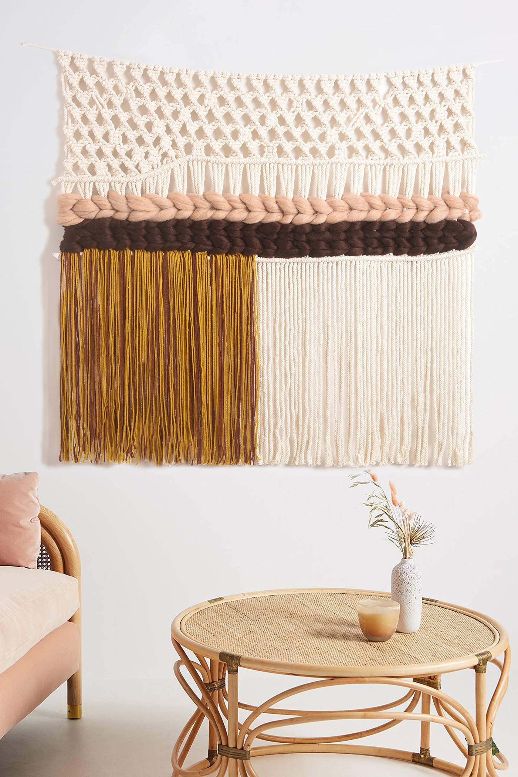 Macrame Wall Hanging Woven Large Fiber Art Handmade Home Room Decor