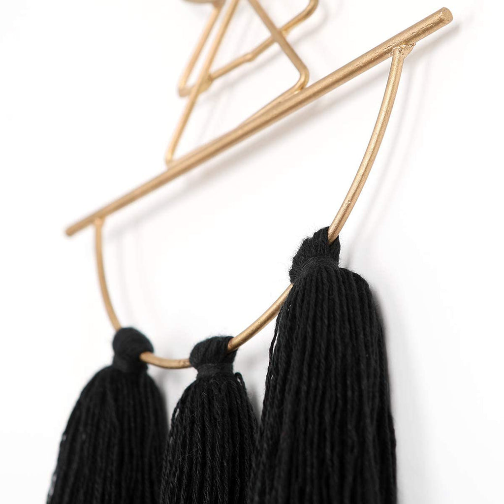 Boho Wall Decor Black Macrame Wall Hanging Metal Wall Art Cute Home Small Wall Decor