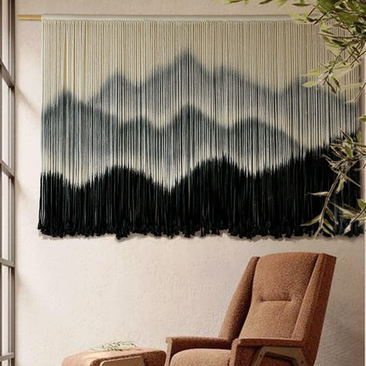 Macrame Wall Hanging Mountain Dip-Dyed Macrame Wall Decor