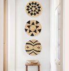 Wall Baskets Decor Black Woven Boho Wall Decor  Macrame Wall Baskets