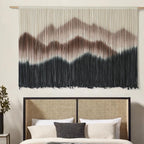 Macrame Wall Hanging Brown Mountain Dip-Dyed Macrame Wall Decor
