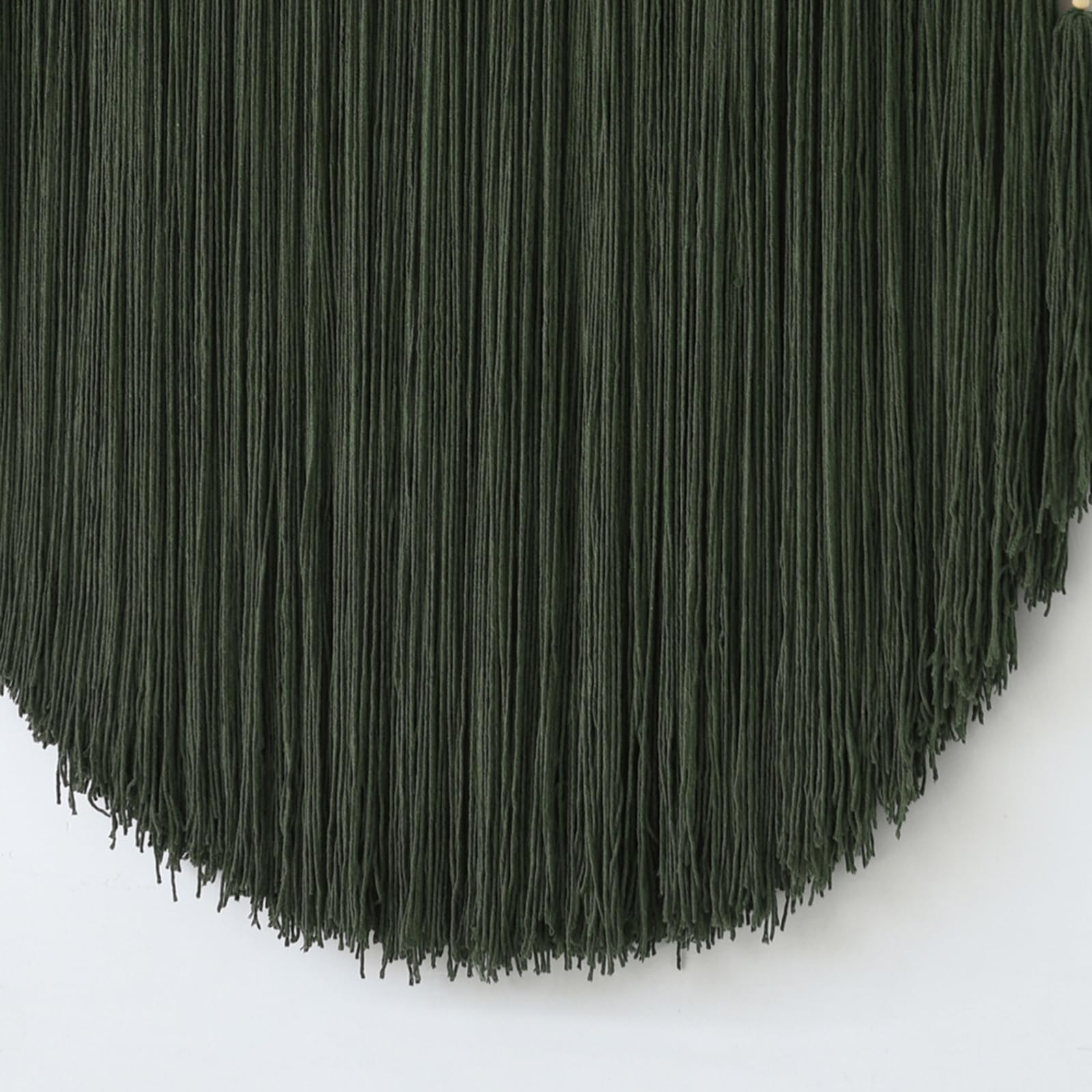 Large Macrame Wall Hanging Green Yarn Fiber Wall Art Beaded Tassel Home Decor