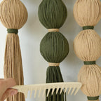 Macrame Wall Hanging Green Jute Sphericity Cotton Textile Wall Hanging