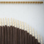 Macrame Wall Hanging Brown Yarn Wall Decor Round Tassel Home Wall Art