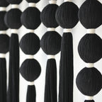 Black Macrame Wall Hanging Sphericity Cotton Textile  Fiber Yarn Art