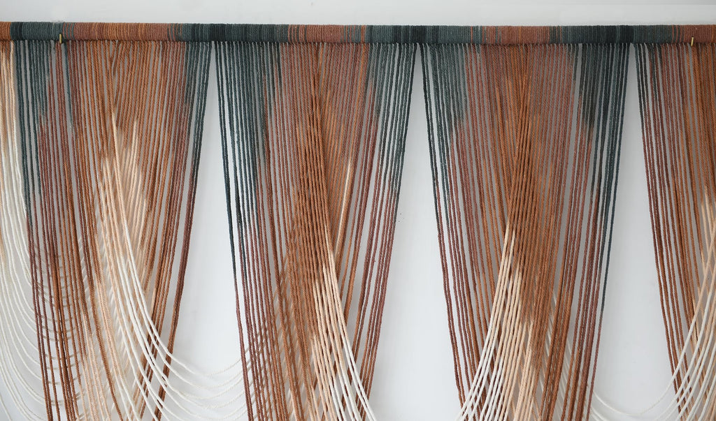 Macrame Wall Hanging Brown Dip-Dyed Large Macrame Wall Decor For Living Room