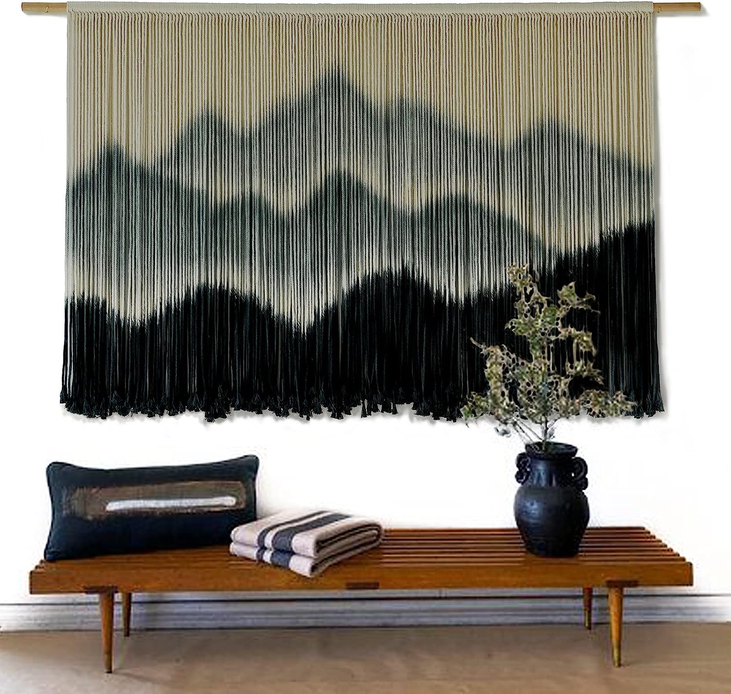 Macrame Wall Hanging Mountain Dip-Dyed Macrame Wall Decor