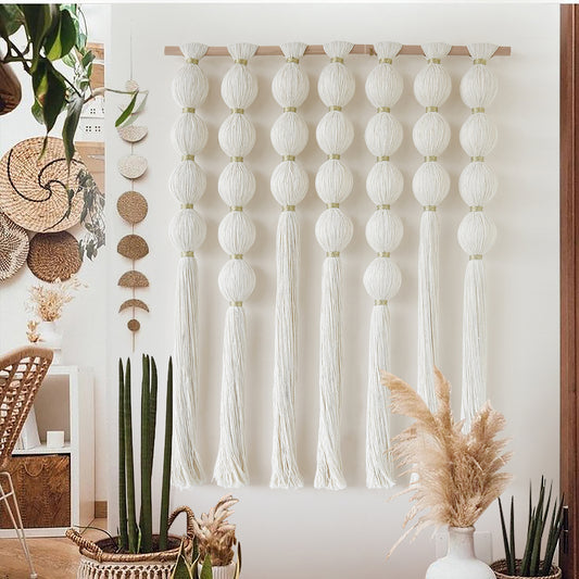 Macrame Wall Hanging Boho Wall Decor Ball Tassels