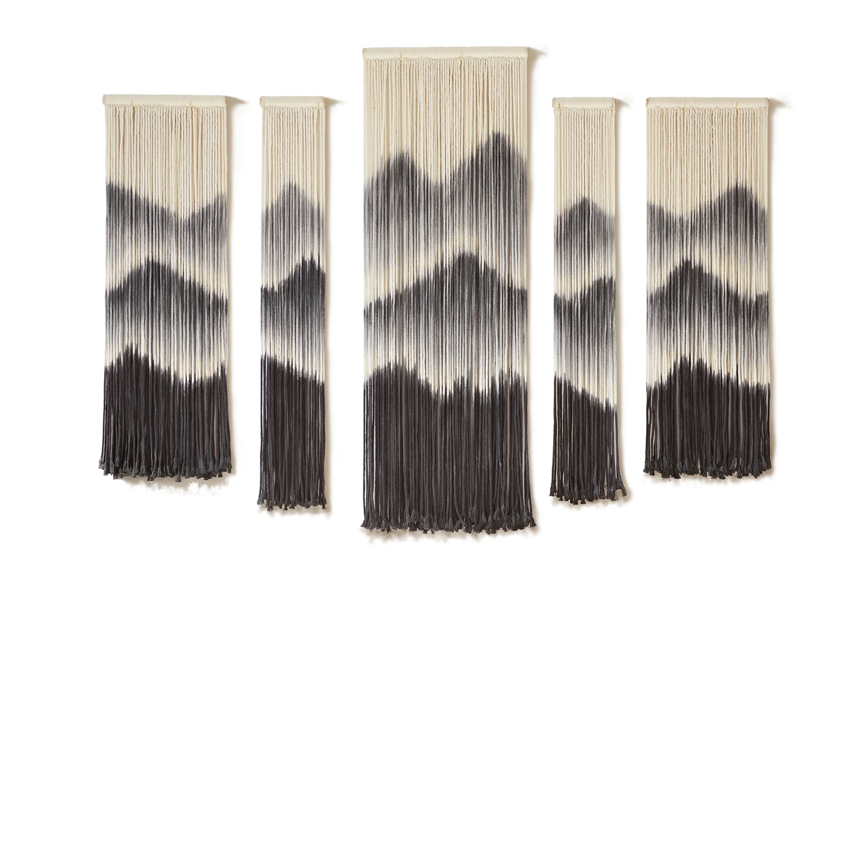 Macrame Wall Hanging Handmade Dip-Dyed Mountain Macrame Wall Decor ,Set of 5
