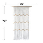Macrame Curtain Beaded Doorway Panel Backdrop White