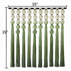 Macrame Wall Decor Green Dip Dye Sphericity Cotton Textile Wall Art
