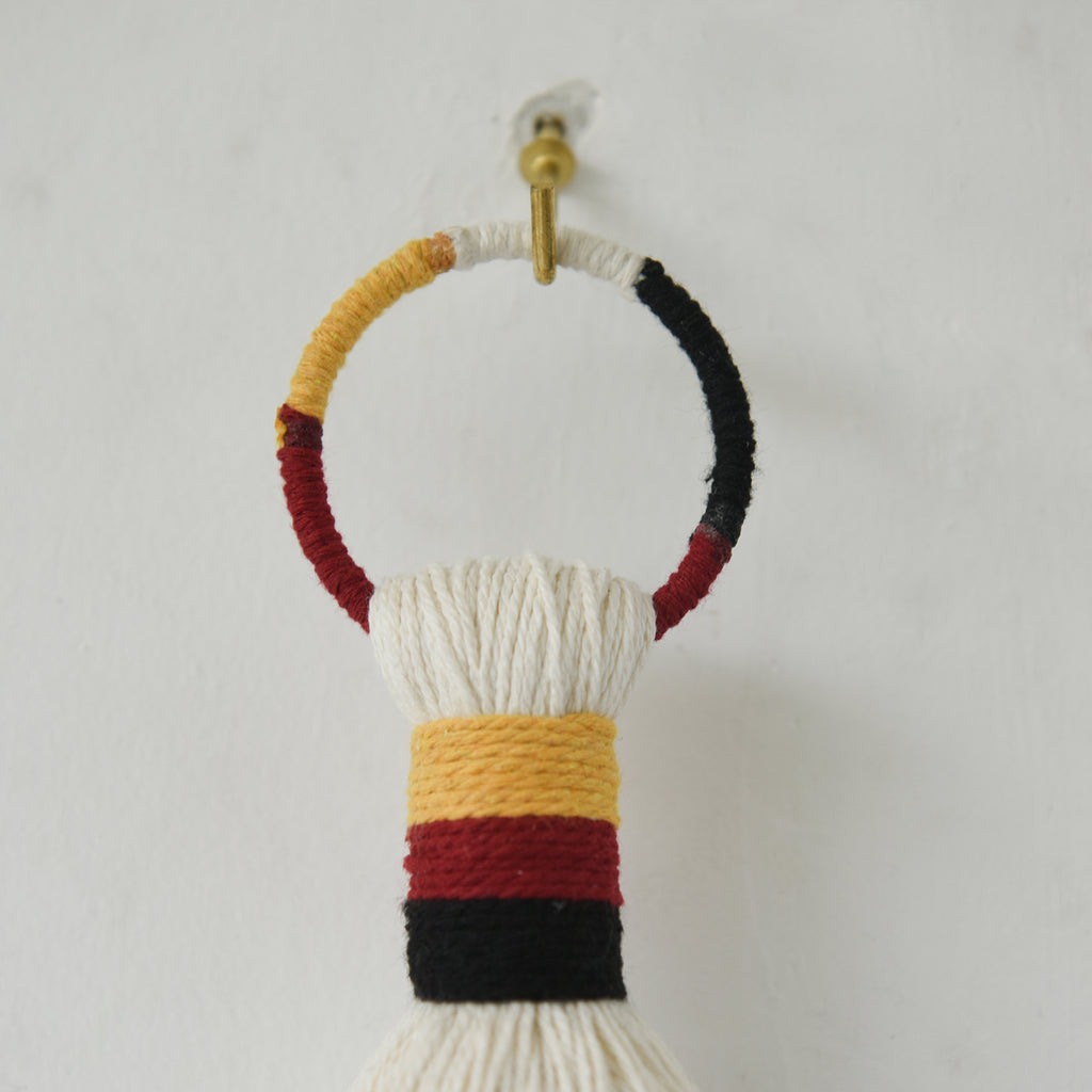 Macrame Wall Hanging Colorful Knot Balls Tassel Hanging Fiber Yarn Art