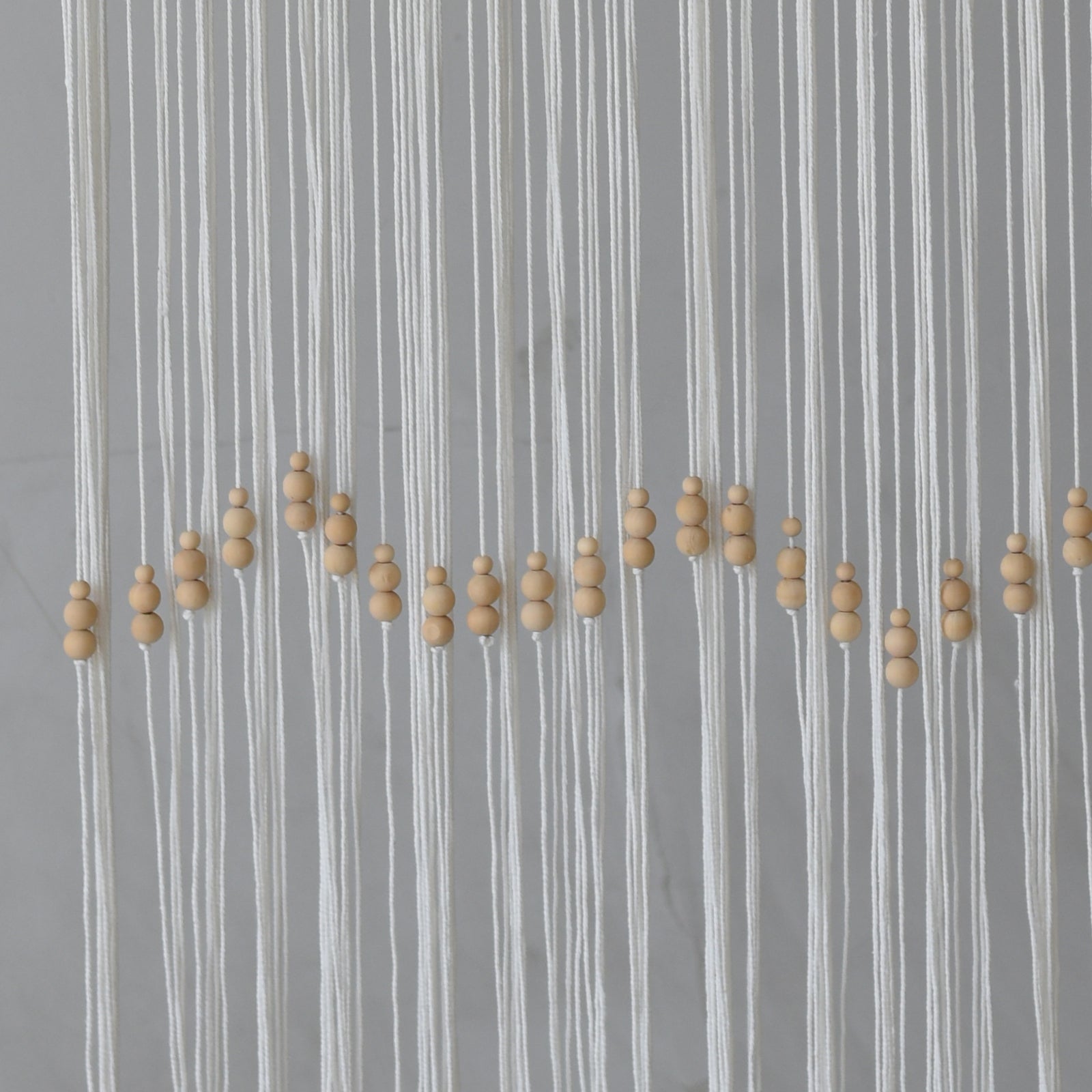 Macrame Curtain Beaded Doorway Panel Backdrop White