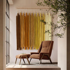 Yellow Macrame Wall Hanging Beads Tassels Decor