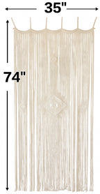 Macrame Curtain Handmade Ivory Boho Curtains for Bedroom
