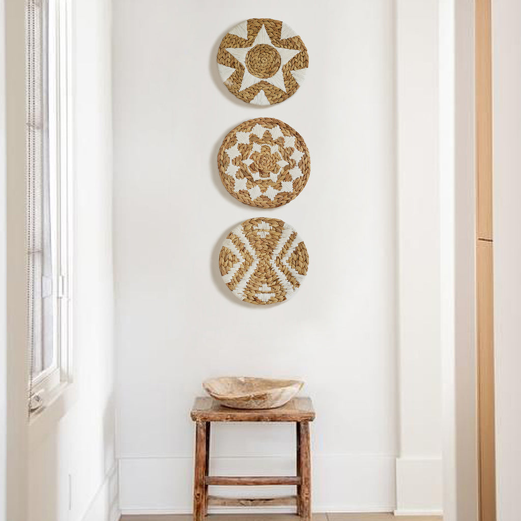 Woven Wall Basket Decor Set of 3 Boho Wall Decor