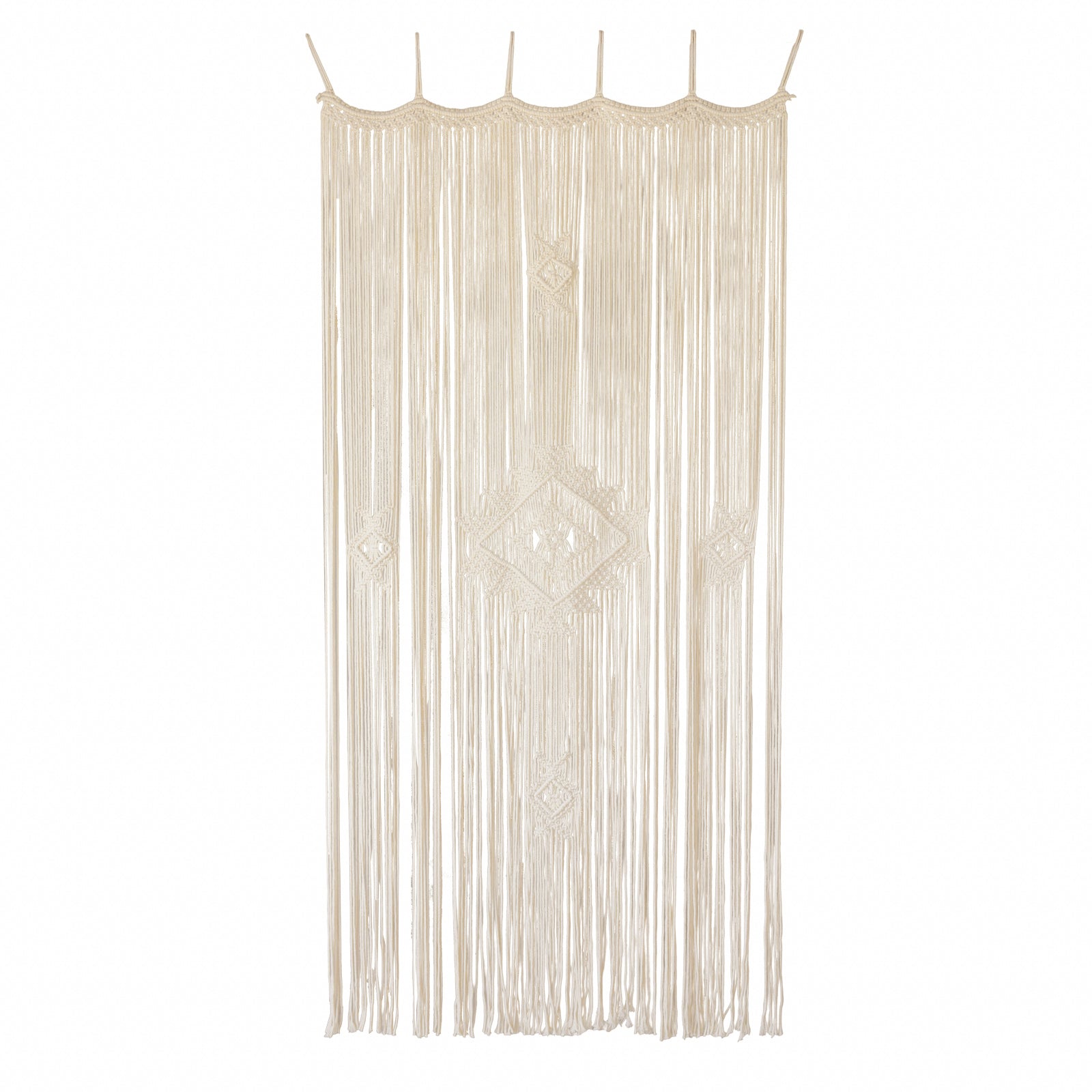 Macrame Curtain Handmade Ivory Boho Curtains for Bedroom