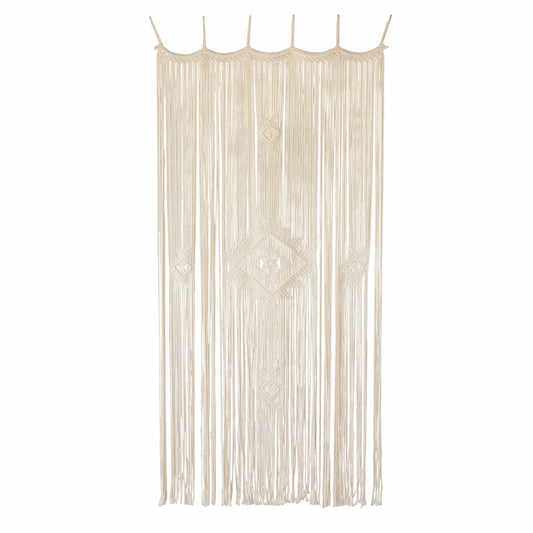 Macrame Curtain Handmade Ivory Boho Curtains for Bedroom