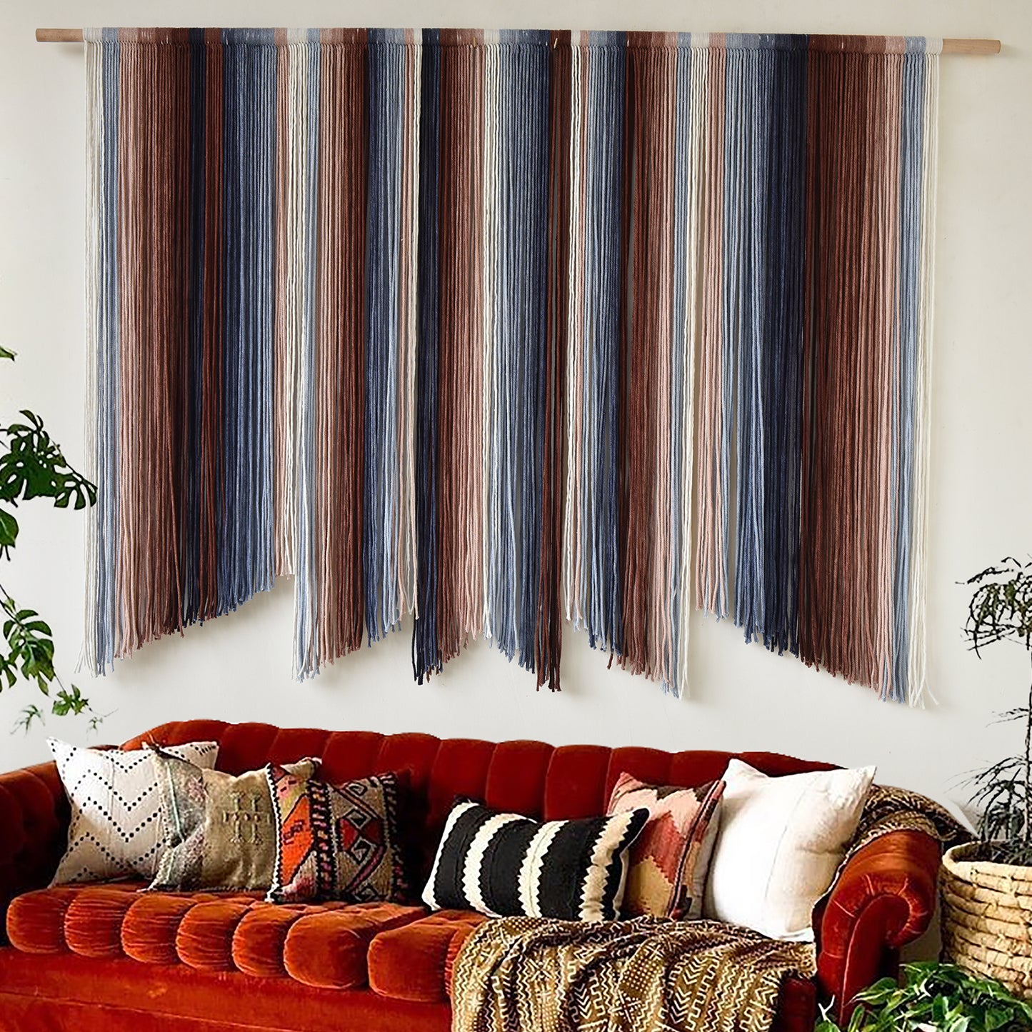 Macrame Wall Hanging Dip Dye Large Yarn Wall Art