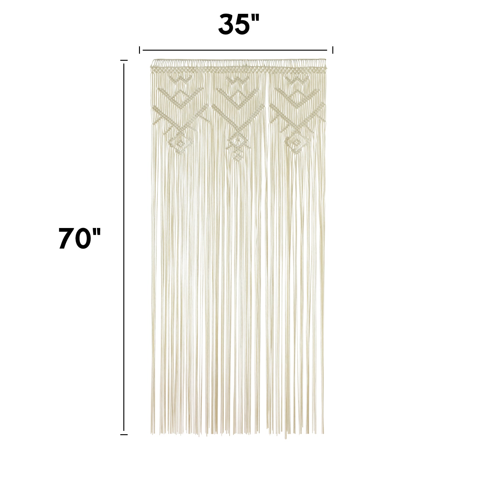 Macrame Wall Hanging Ivory Handmade Window Curtain