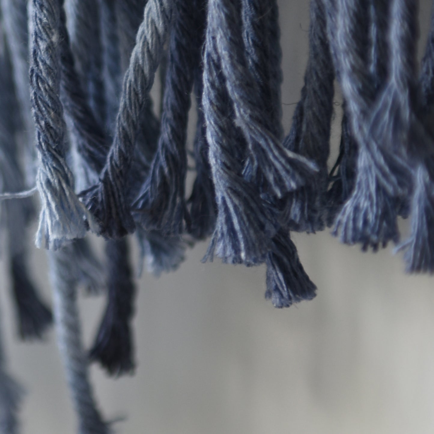 Macrame Wall Hanging Large Blue Dip Dyed Fiber Art Tapestry