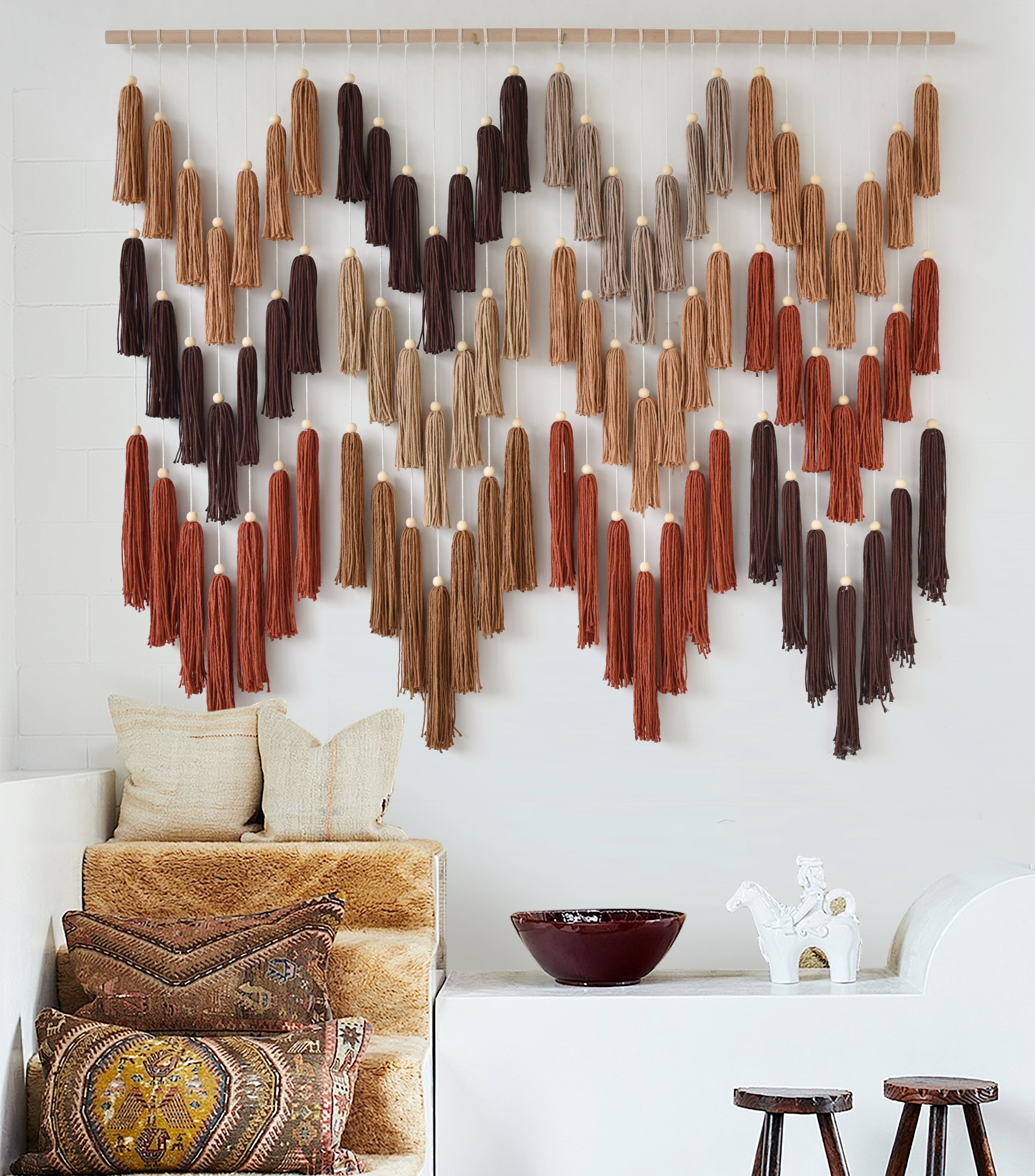 Boho Wall Decor Wave Tassel Home Wall Aesthetic