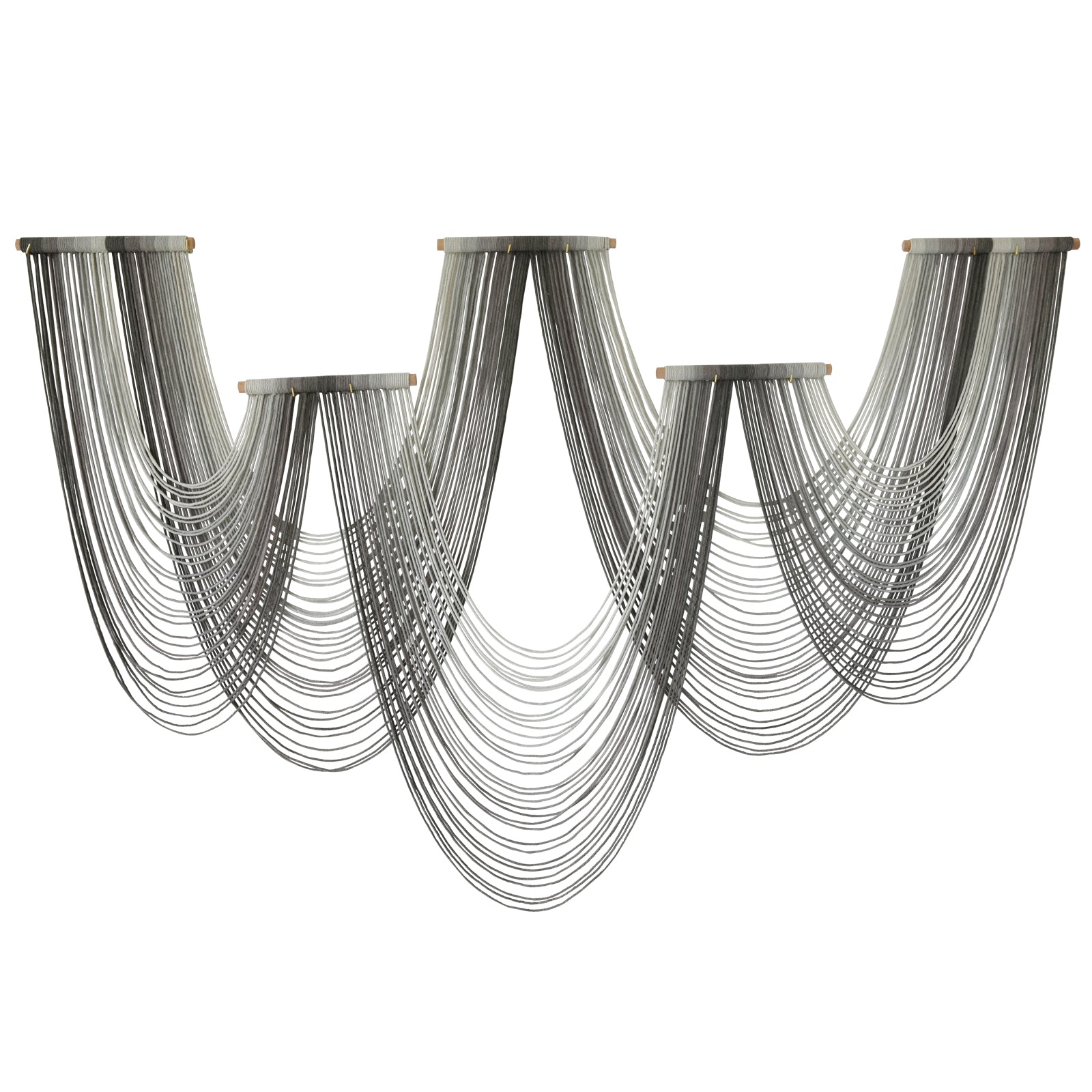Large Macrame Wall Hanging Dip-Dyed Grey Purple Craftsmanship Fiber Art