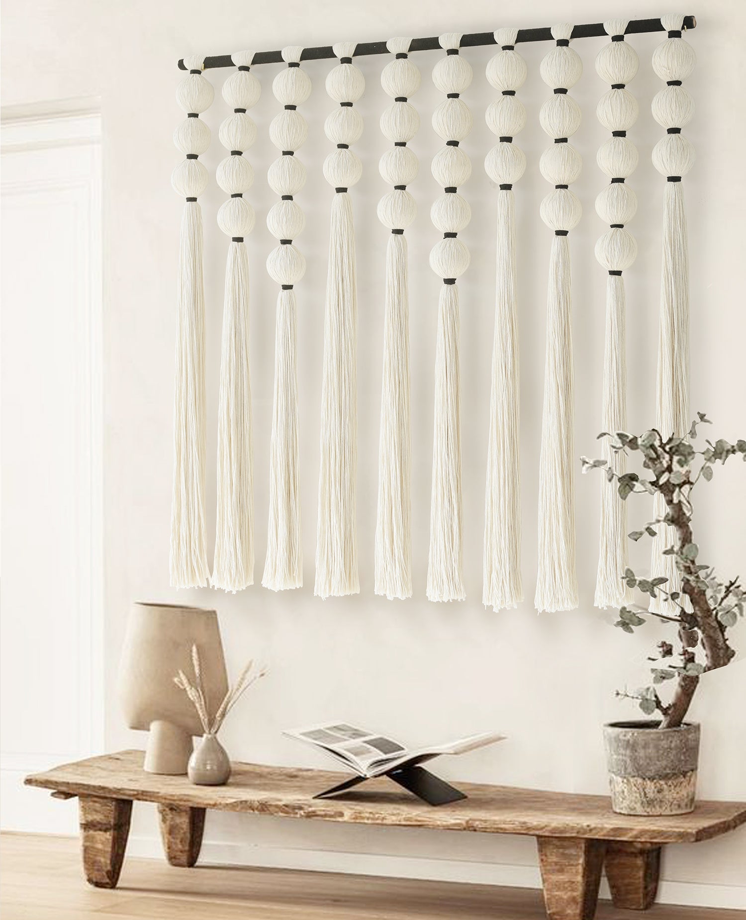Large Macrame Wall Hanging Sphericity Cotton Textile Wall Hanging Art