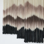 Large Macrame Wall Hanging Mountain Handmade Brown Dip-Dyed Boho Wall Decor,Set of 5