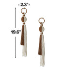 2Pcs Macrame Wall Hanging Fiber Art with Sphere Knots Tassels Yarn Art