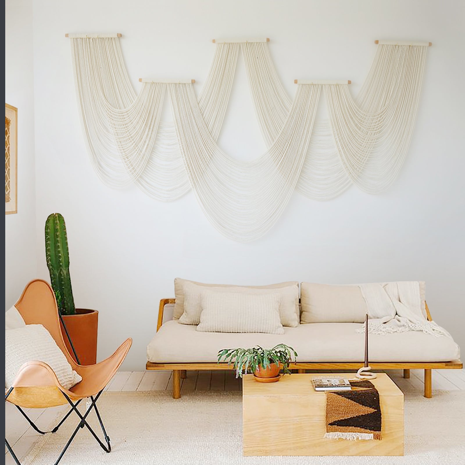 Macrame Wall Hanging Home Decor Modern Fiber Wall Art Geometric Decoration