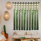 Macrame Wall Decor Green Dip Dye Sphericity Cotton Textile Wall Art