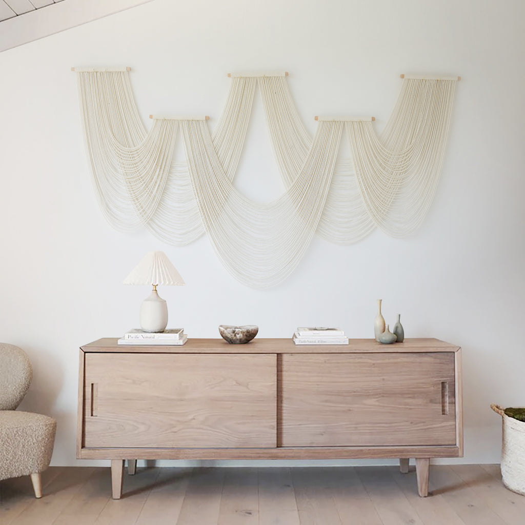 Macrame Wall Hanging Home Decor Modern Fiber Wall Art Geometric Decoration