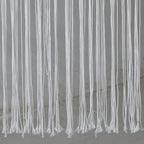 Macrame Curtain Beaded Doorway Panel Backdrop White