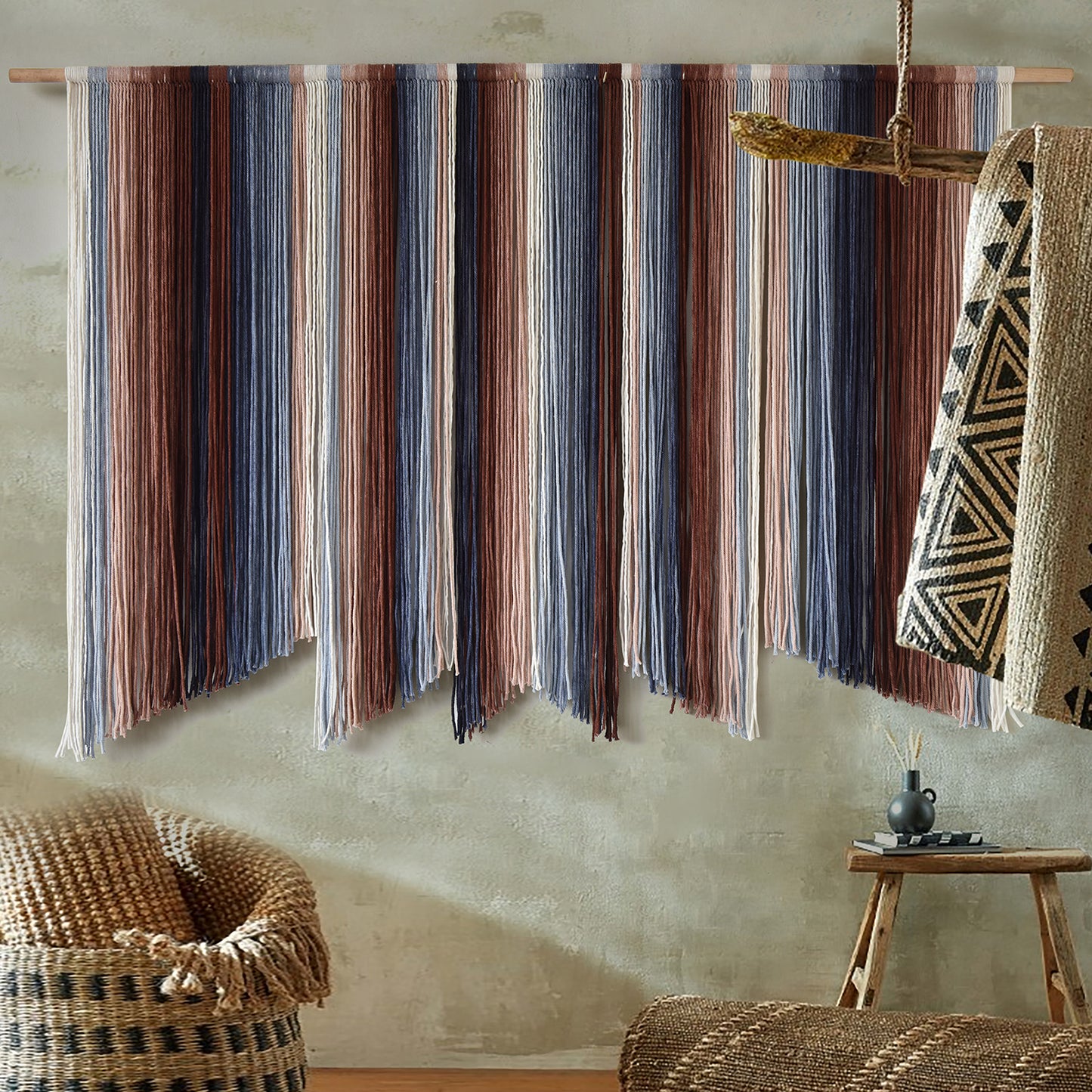 Macrame Wall Hanging Dip Dye Large Yarn Wall Art