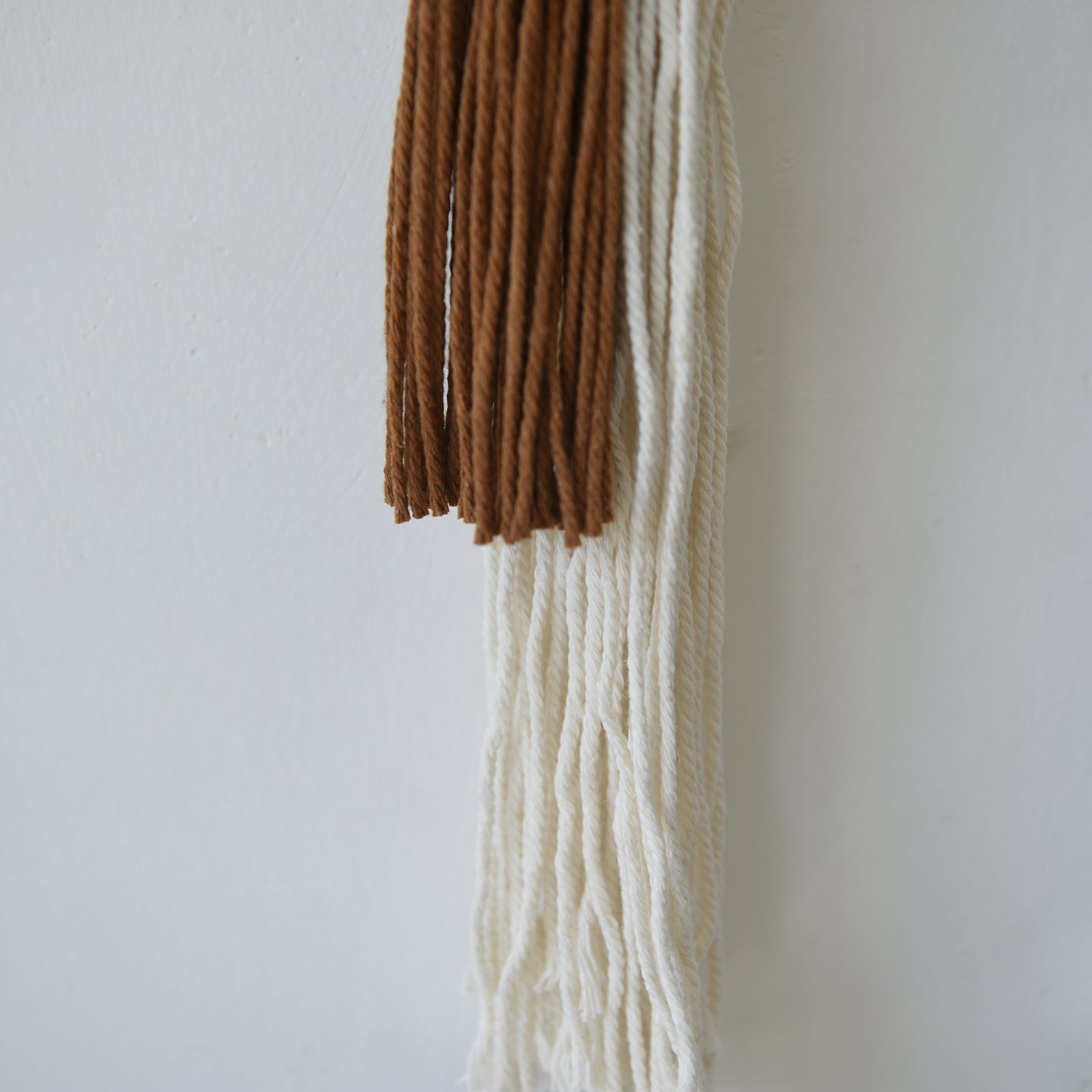 2Pcs Macrame Wall Hanging Fiber Art with Sphere Knots Tassels Yarn Art