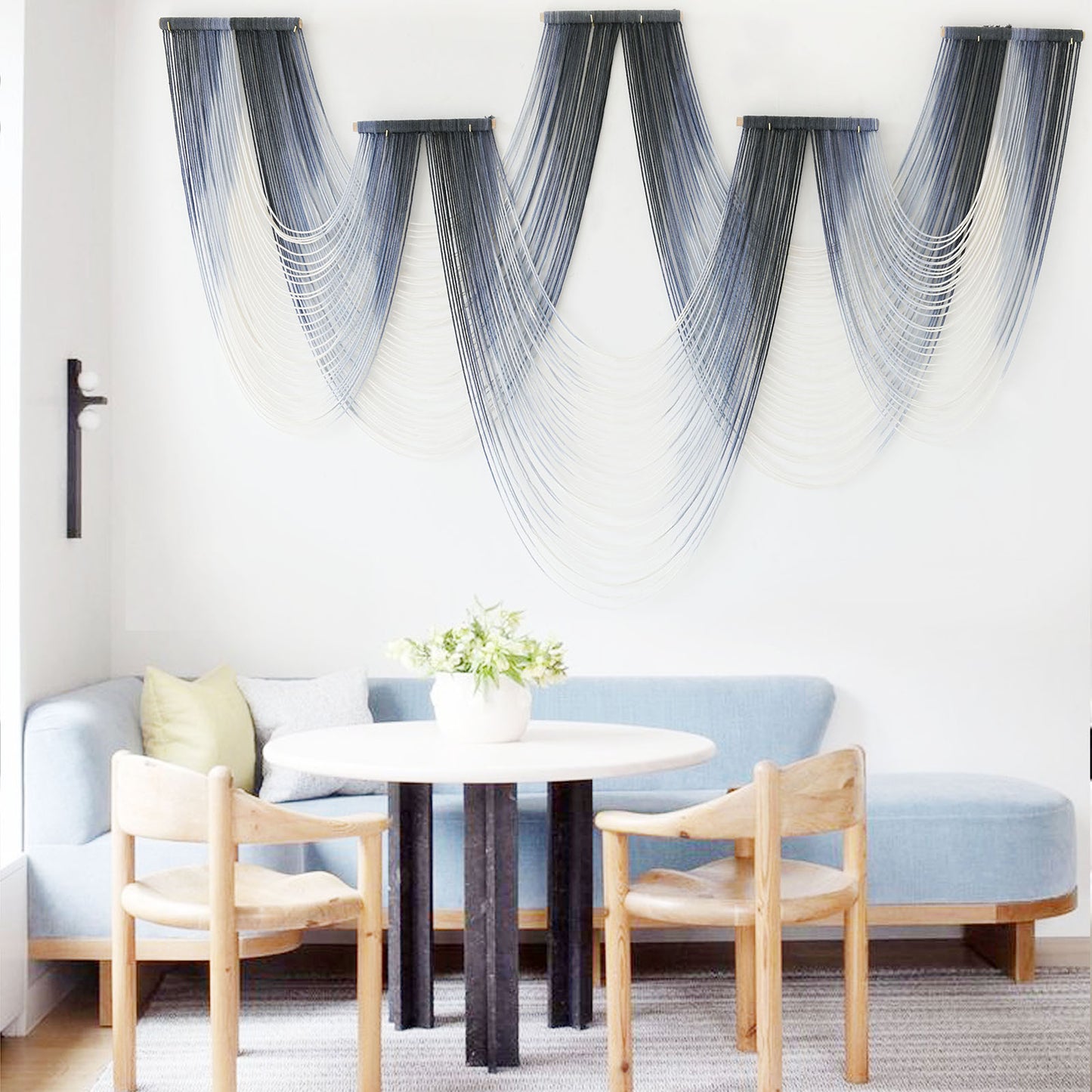 Macrame Wall Hanging Decor Dip-Dyed Macrame Wall Art Craftsmanship Fiber Art