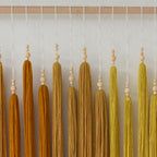 Yellow Macrame Wall Hanging Beads Tassels Decor