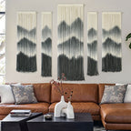 Macrame Wall Hanging Handmade Dip-Dyed Mountain Macrame Wall Decor ,Set of 5