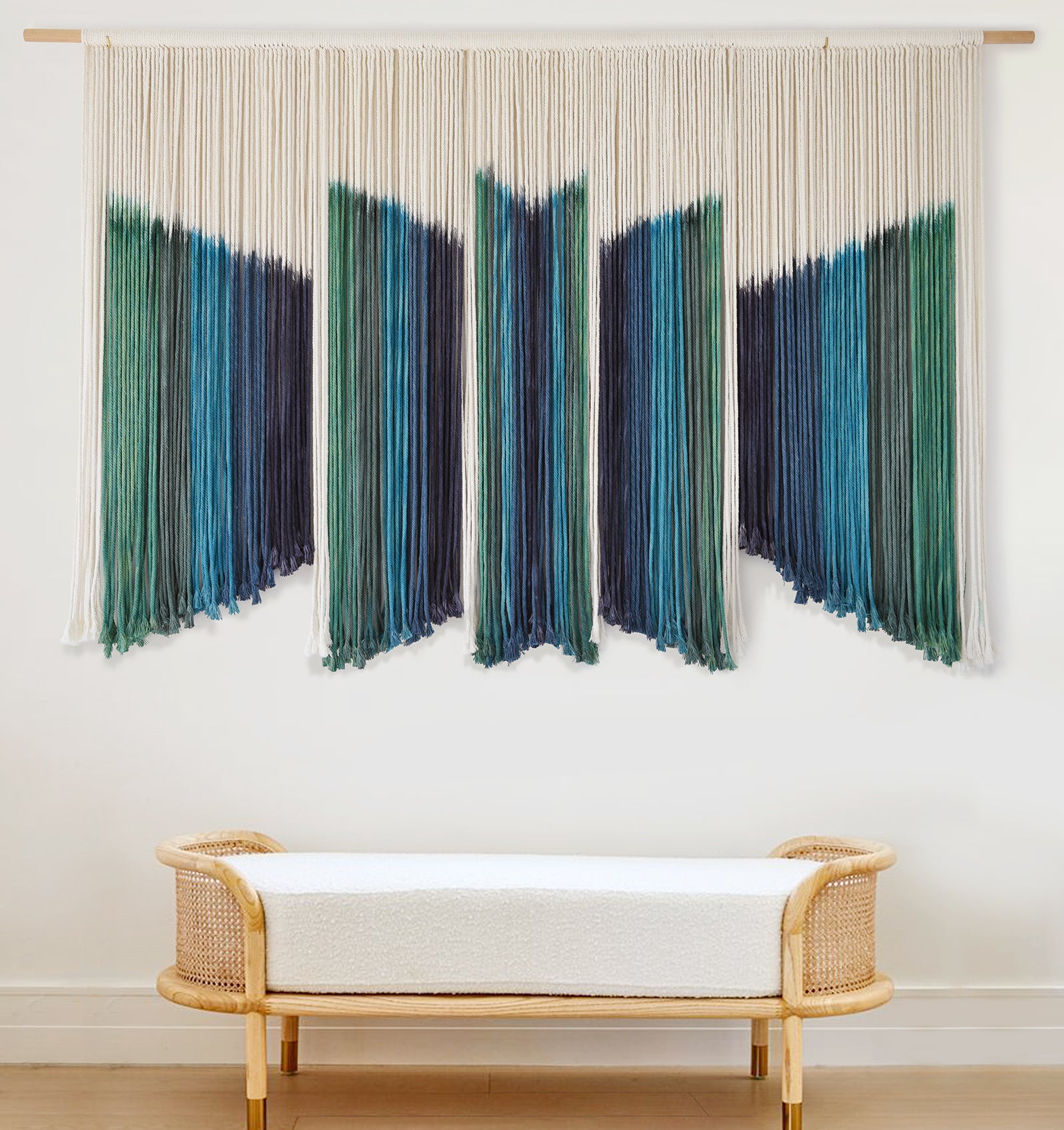 Large Macrame Wall Hanging Dip-Dyed Yarn Art Boho Macrame Wall Room Decor