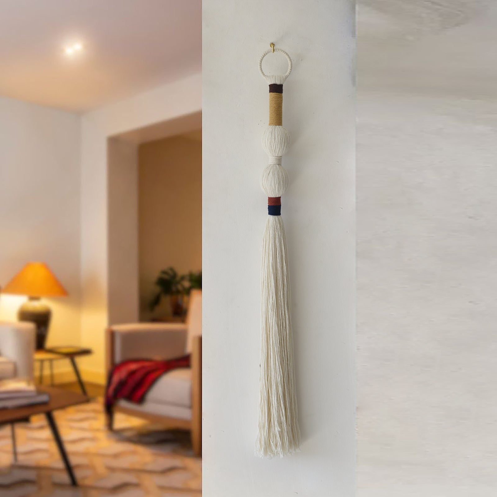 Macrame Wall Hanging Yarn Wall Art Small Sphericity Fiber Art