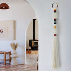 Macrame Wall Hanging Colorful Knot Balls Tassel Hanging Fiber Yarn Art