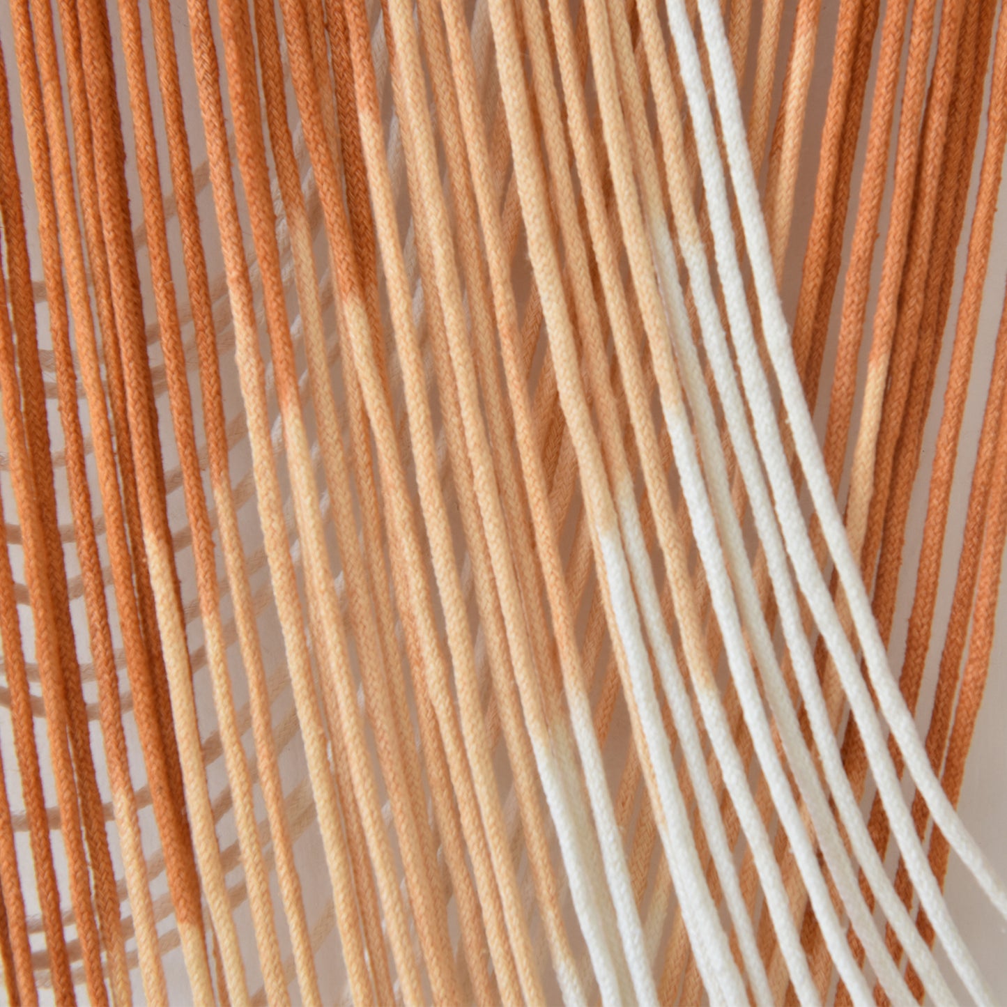 Macrame Wall Hanging Orange Boho Dip Dye Fiber Art Craftsmanship 57"W*41"L