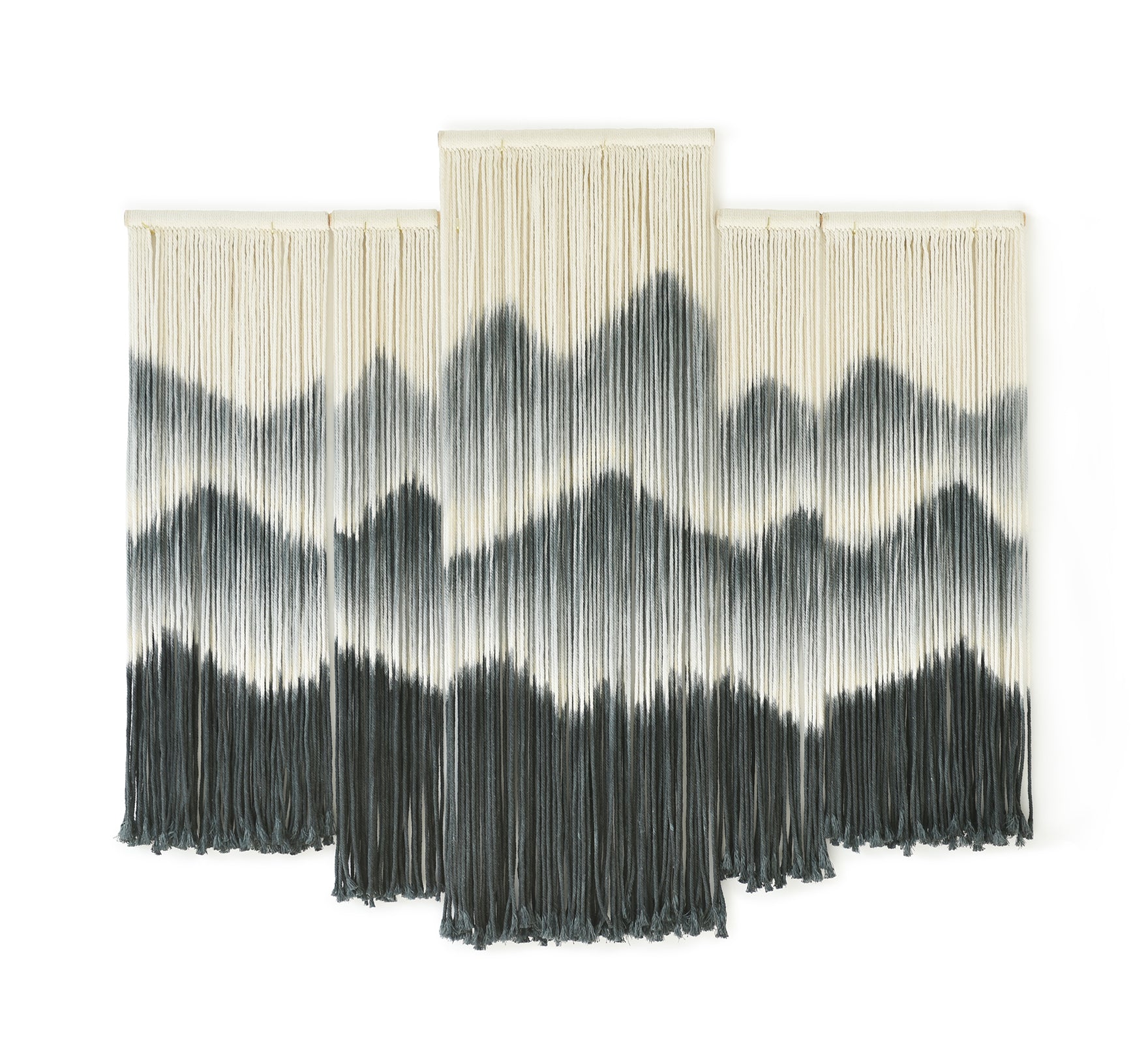 Macrame Wall Hanging Handmade Dip-Dyed Mountain Macrame Wall Decor ,Set of 5