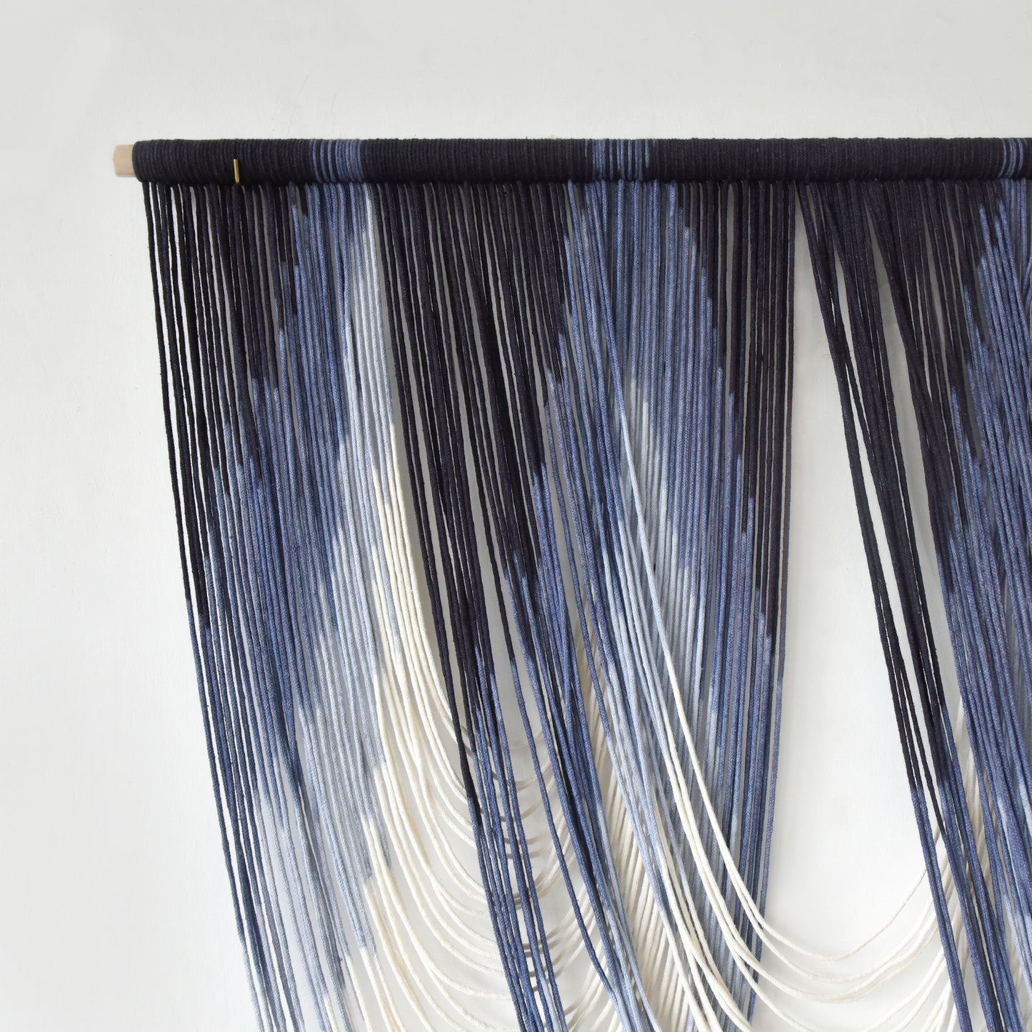 Macrame Wall Hanging Navy Blue Boho Fiber Art Home Decor 57" W*41" L