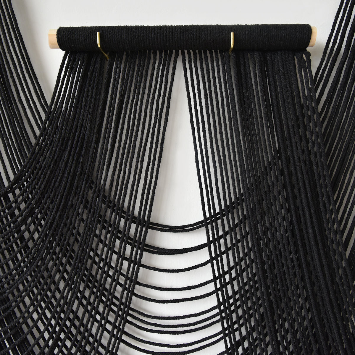 Black Macrame Wall Hanging 5 Panel Boho Wall Decor Fiber Art 68"W *46"L