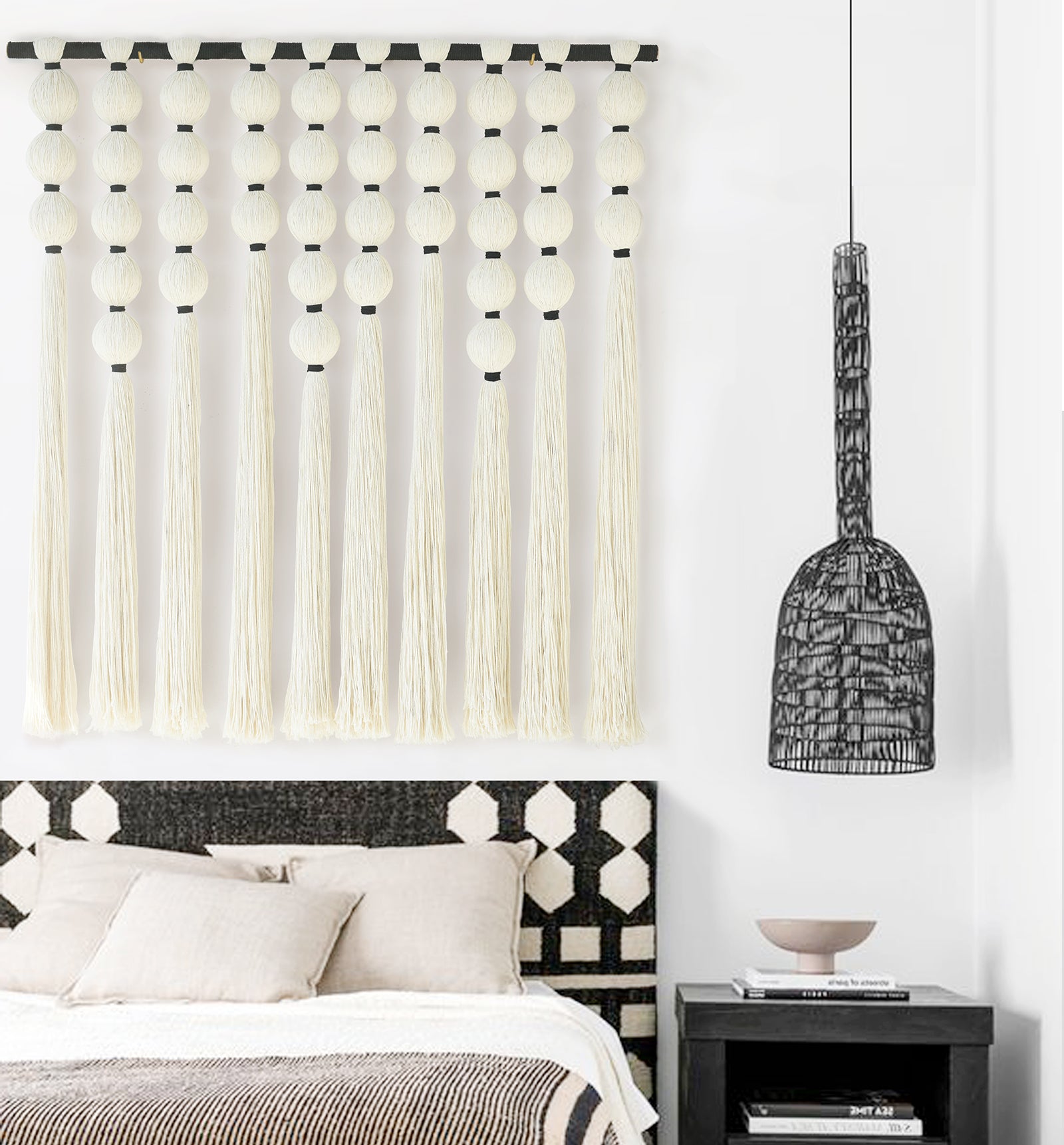 Large Macrame Wall Hanging Sphericity Cotton Textile Wall Hanging Art